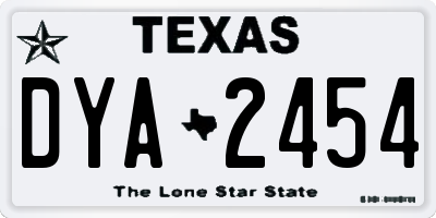TX license plate DYA2454
