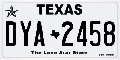 TX license plate DYA2458