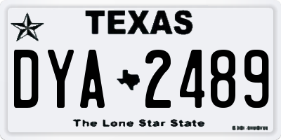 TX license plate DYA2489