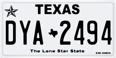 TX license plate DYA2494