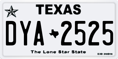 TX license plate DYA2525