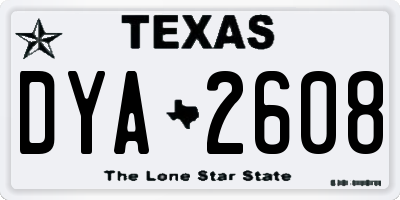 TX license plate DYA2608