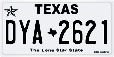 TX license plate DYA2621