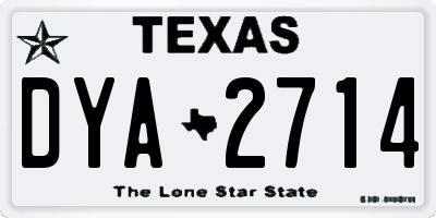 TX license plate DYA2714