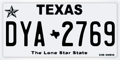 TX license plate DYA2769