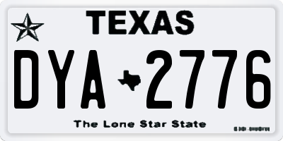 TX license plate DYA2776