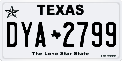 TX license plate DYA2799