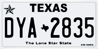 TX license plate DYA2835