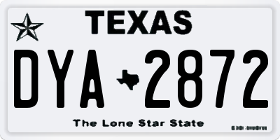 TX license plate DYA2872