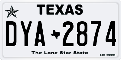 TX license plate DYA2874