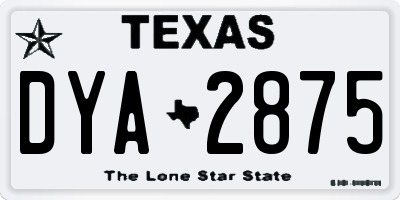 TX license plate DYA2875