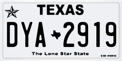 TX license plate DYA2919