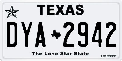 TX license plate DYA2942