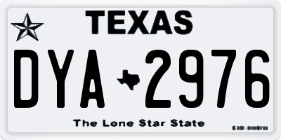 TX license plate DYA2976