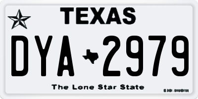 TX license plate DYA2979