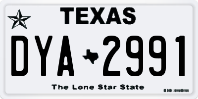TX license plate DYA2991
