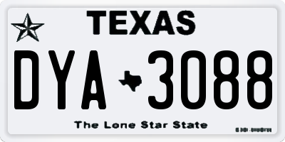 TX license plate DYA3088
