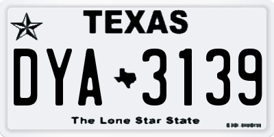 TX license plate DYA3139