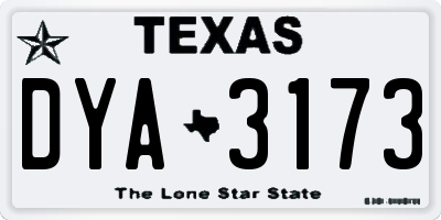 TX license plate DYA3173