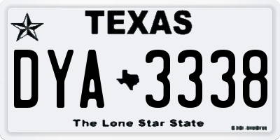 TX license plate DYA3338