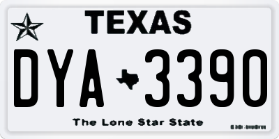 TX license plate DYA3390