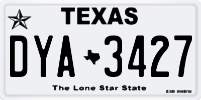 TX license plate DYA3427
