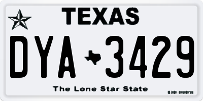 TX license plate DYA3429