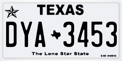 TX license plate DYA3453