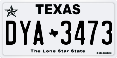 TX license plate DYA3473