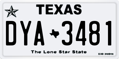 TX license plate DYA3481