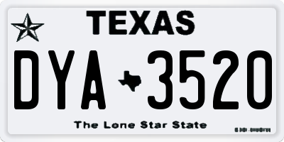 TX license plate DYA3520