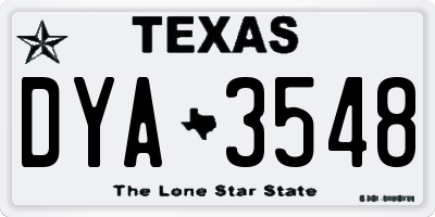 TX license plate DYA3548