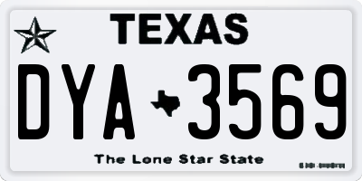 TX license plate DYA3569