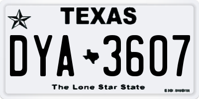 TX license plate DYA3607