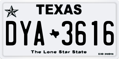 TX license plate DYA3616