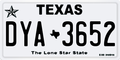 TX license plate DYA3652