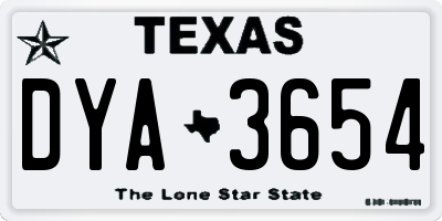 TX license plate DYA3654