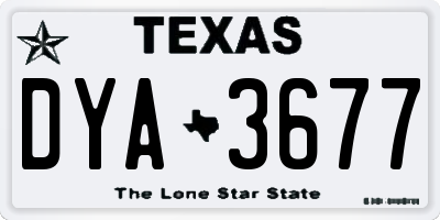 TX license plate DYA3677