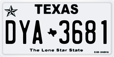 TX license plate DYA3681