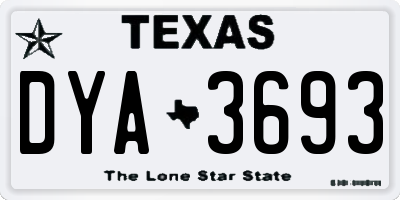 TX license plate DYA3693