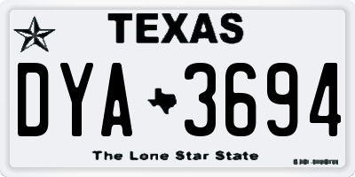 TX license plate DYA3694