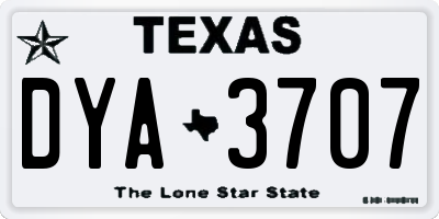 TX license plate DYA3707