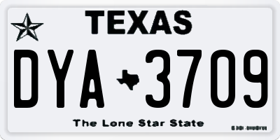 TX license plate DYA3709