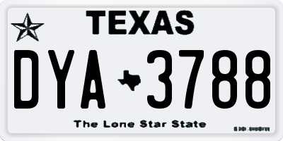 TX license plate DYA3788