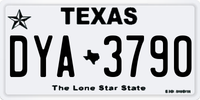 TX license plate DYA3790