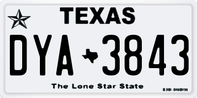 TX license plate DYA3843