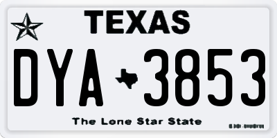 TX license plate DYA3853