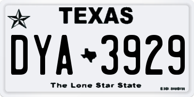 TX license plate DYA3929