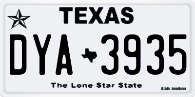 TX license plate DYA3935