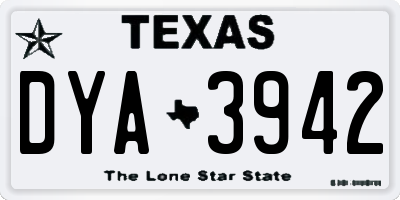 TX license plate DYA3942